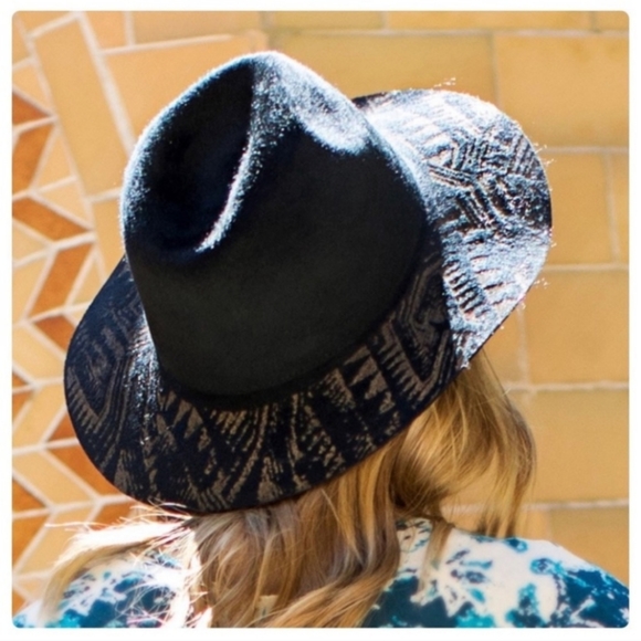 Boho Wool laser Print Brim Panama Hat - Picture 7 of 9